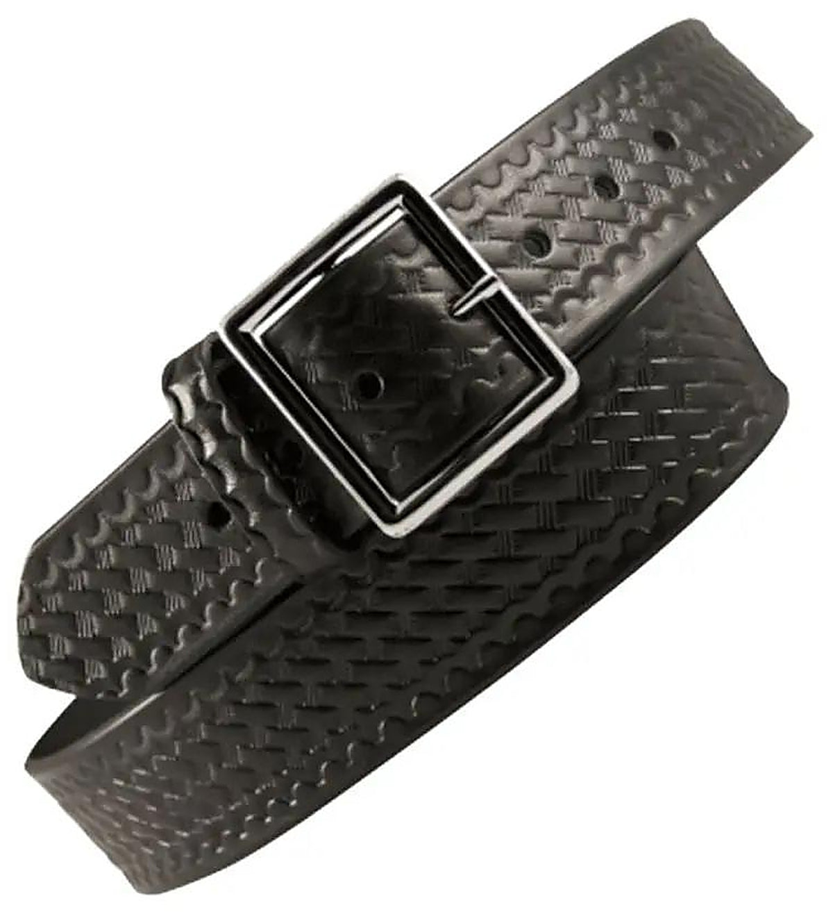SC Fire Tech 1 3/4 inch black basketweave duty belt with silver buckle