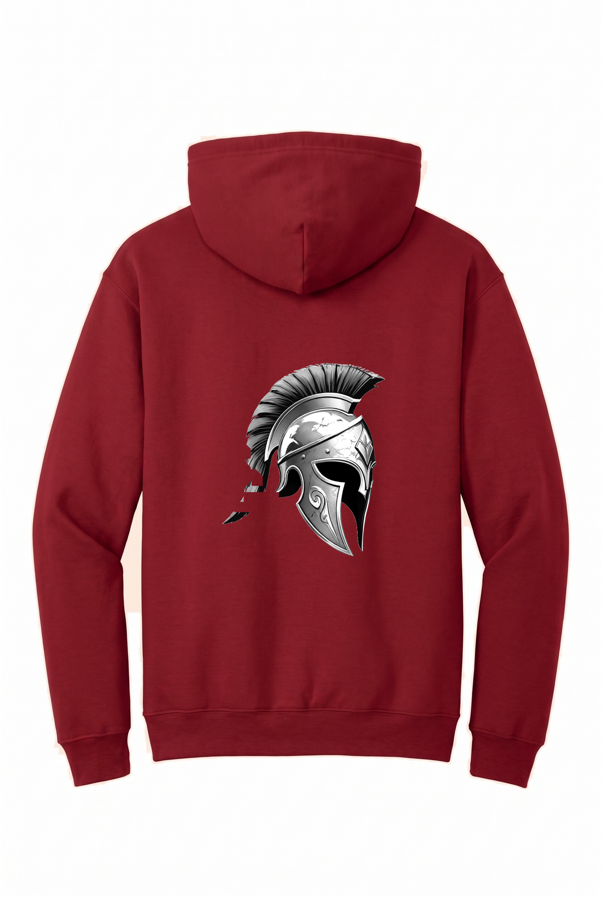 Siskiyou Trojans "Trojan Nation" Hoodie in Cardinal, back view