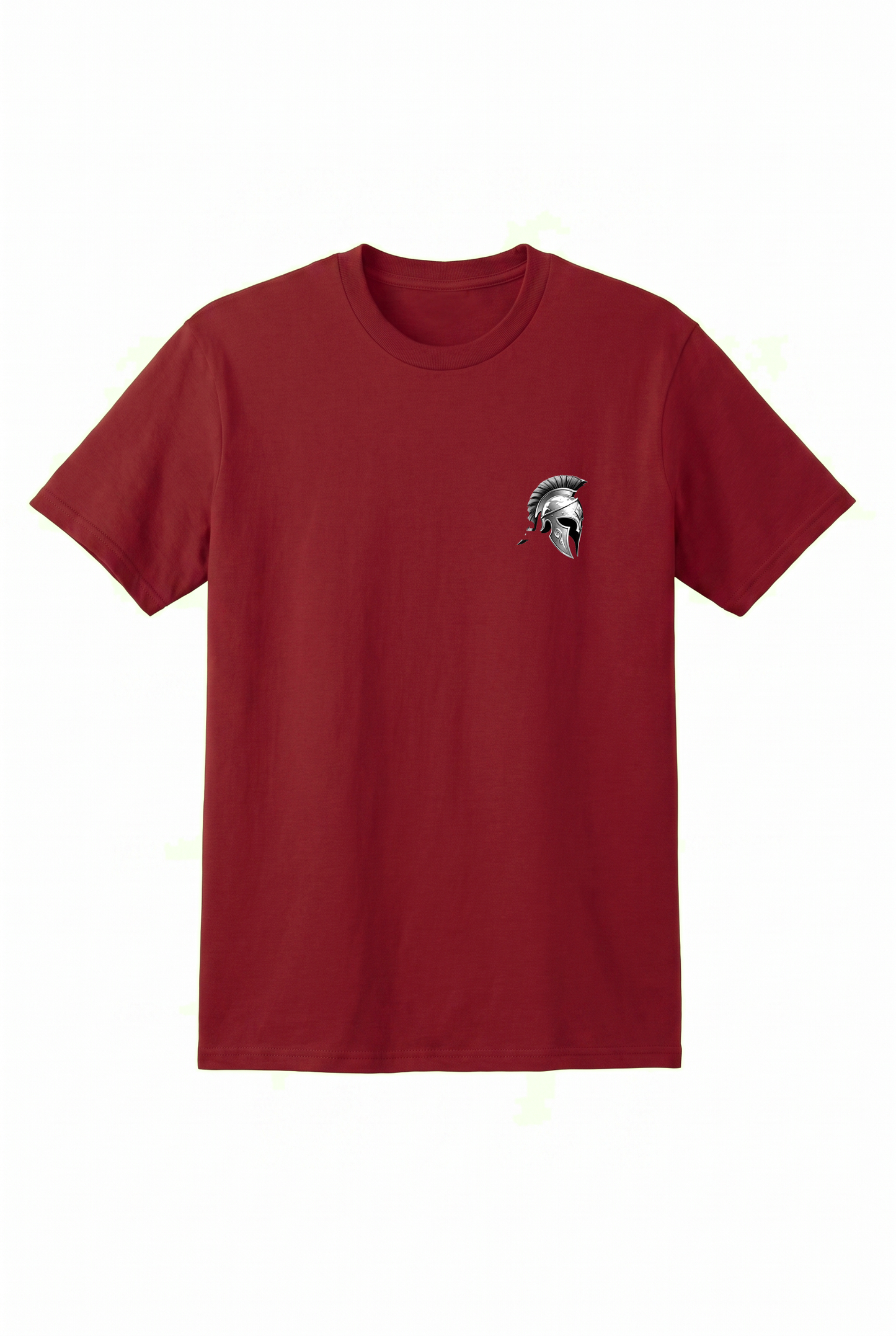 Siskiyou Trojans "Strength · Commitment · Trust" Tee in Cardinal, front view
