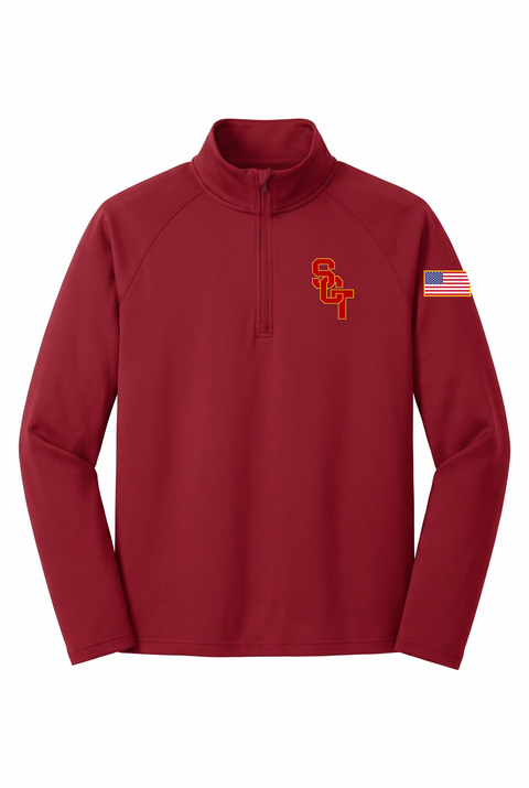 Siskiyou Trojans Sideline Quarter-Zip – Cardinal