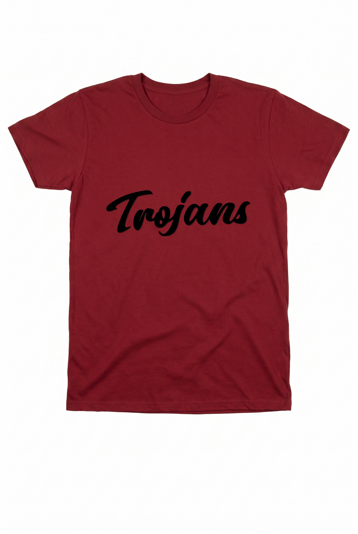 Siskiyou Trojans Softstyle Tee in Cardinal, front view