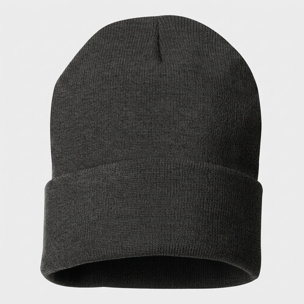 Siskiyou Trojans SCT crest on Dark Gray long-beanie (back view)