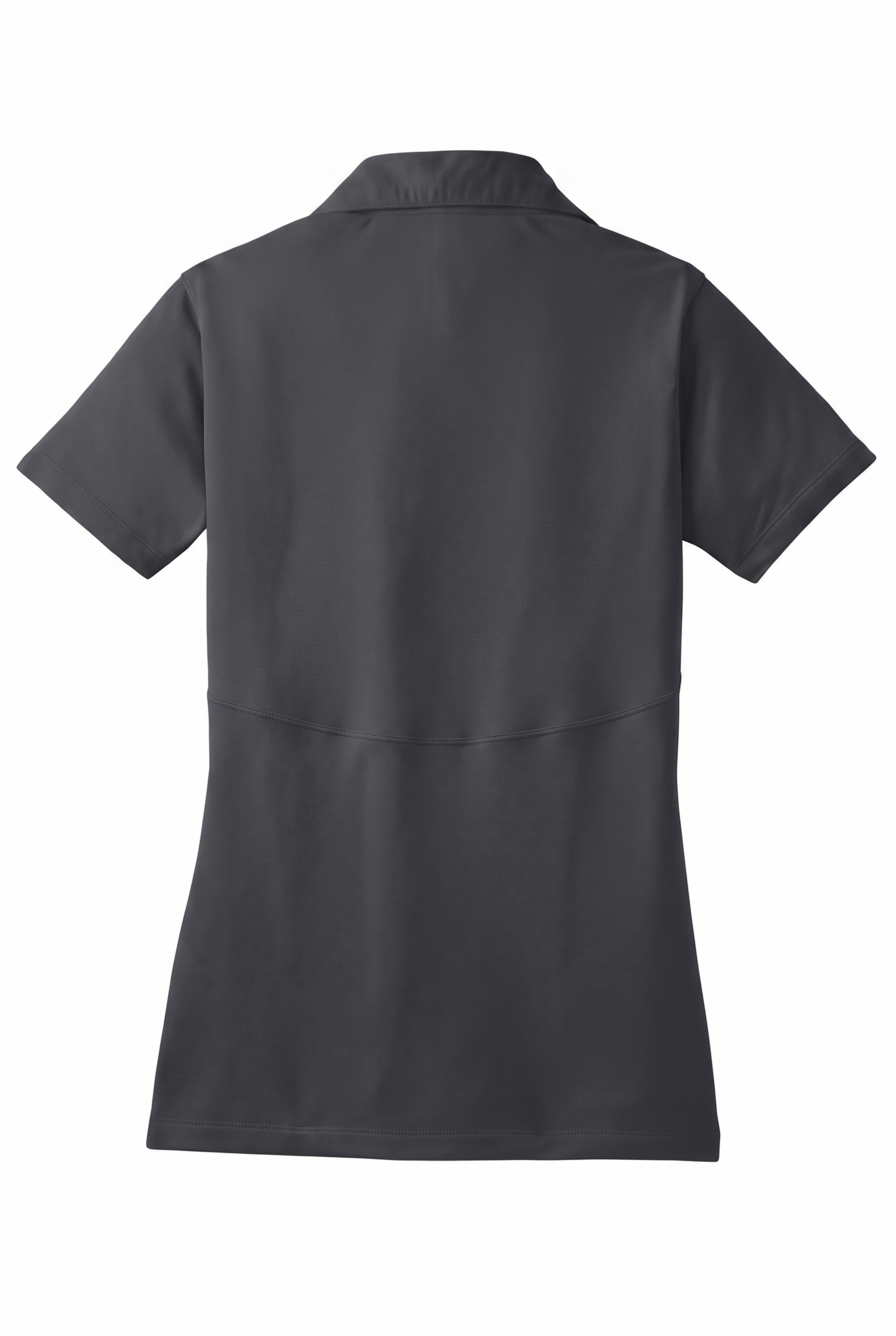 Siskiyou Trojans ladies Sport-Tek polo in iron grey, back view, undecorated