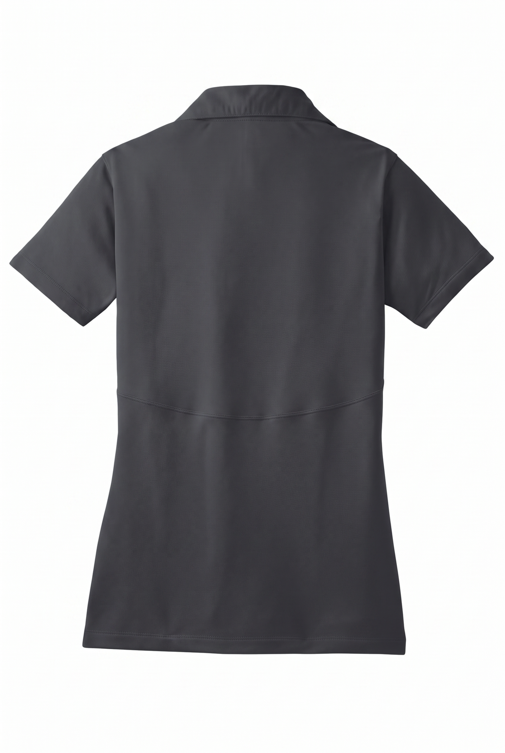 Siskiyou Trojans ladies Sport-Tek polo in iron grey, back view, undecorated