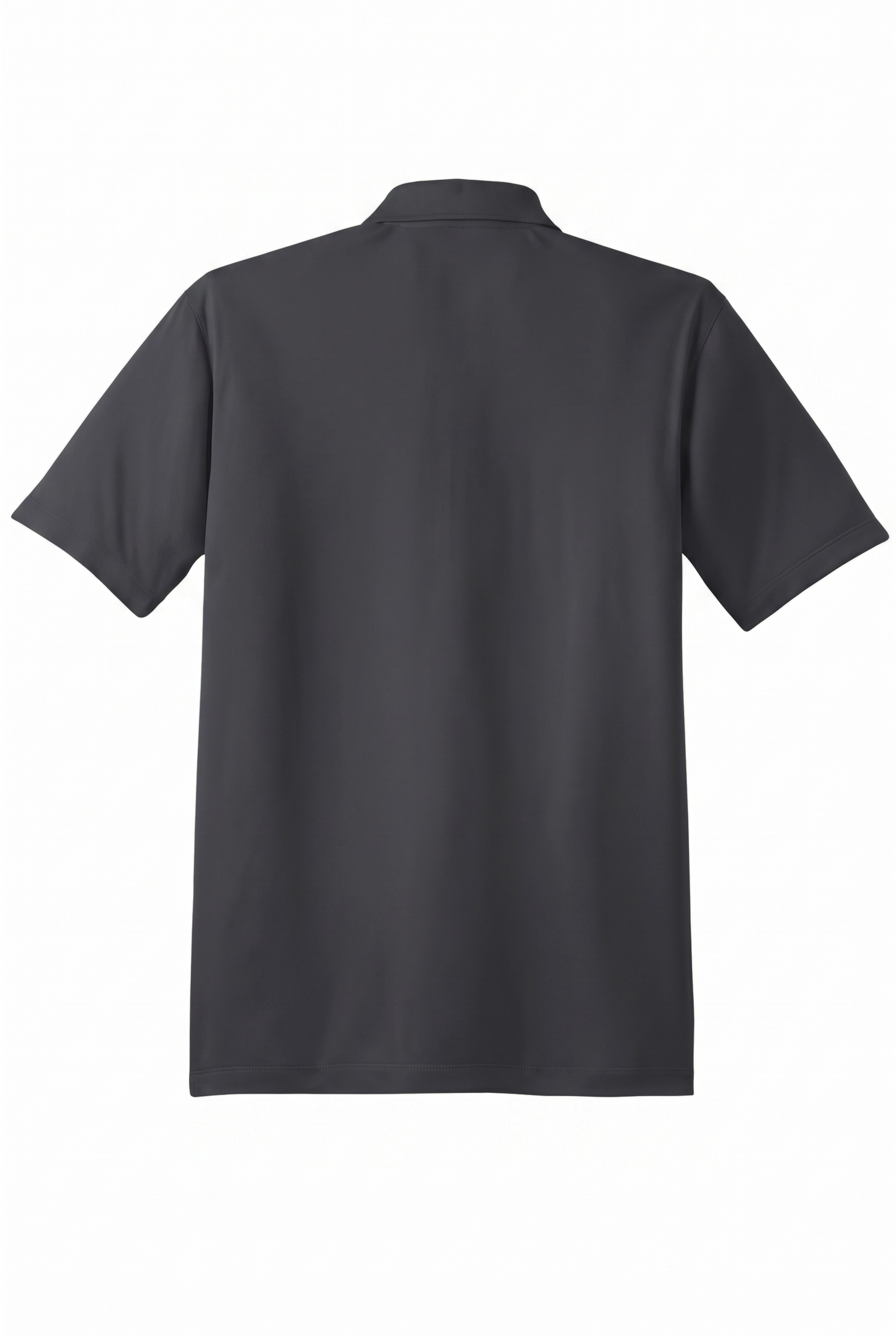 Siskiyou Trojans men's Sport-Tek polo in iron grey, back view, undecorated