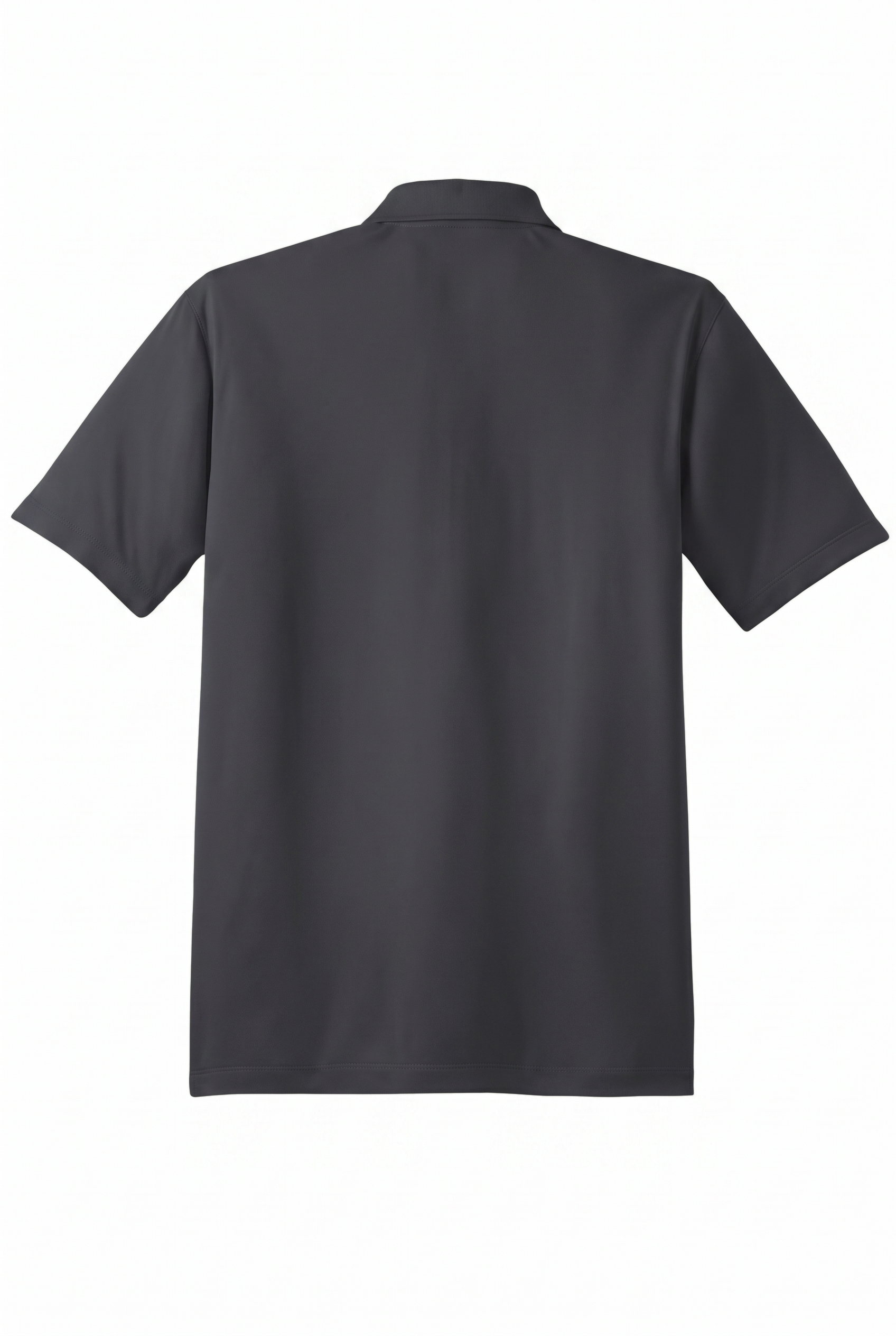 Siskiyou Trojans men's Sport-Tek polo in iron grey, back view, undecorated