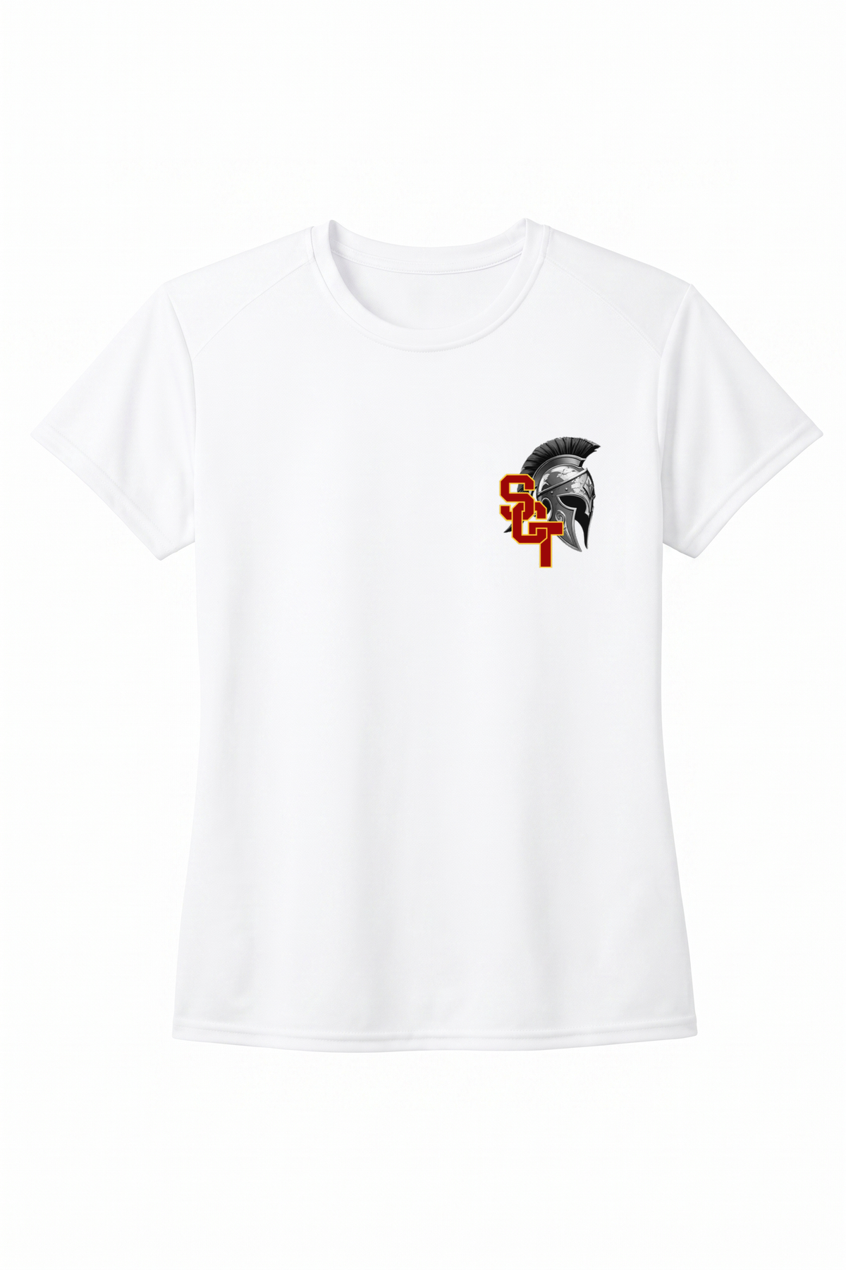 Siskiyou Trojans Ladies Short Sleeve Performance Crew – White