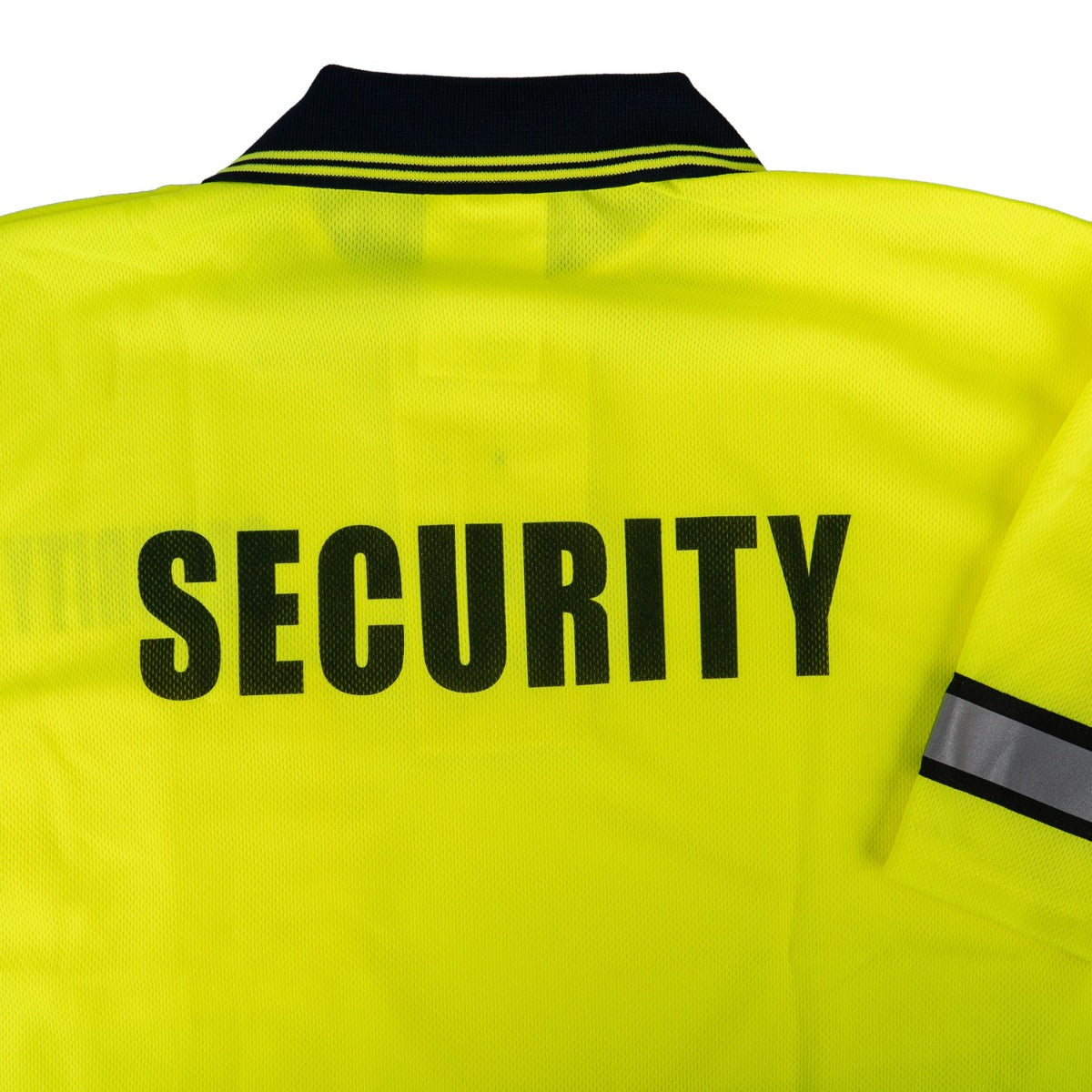 Polyester Short Sleeve Lime Green Polo Shirt with Reflective Stripe (Security ID)