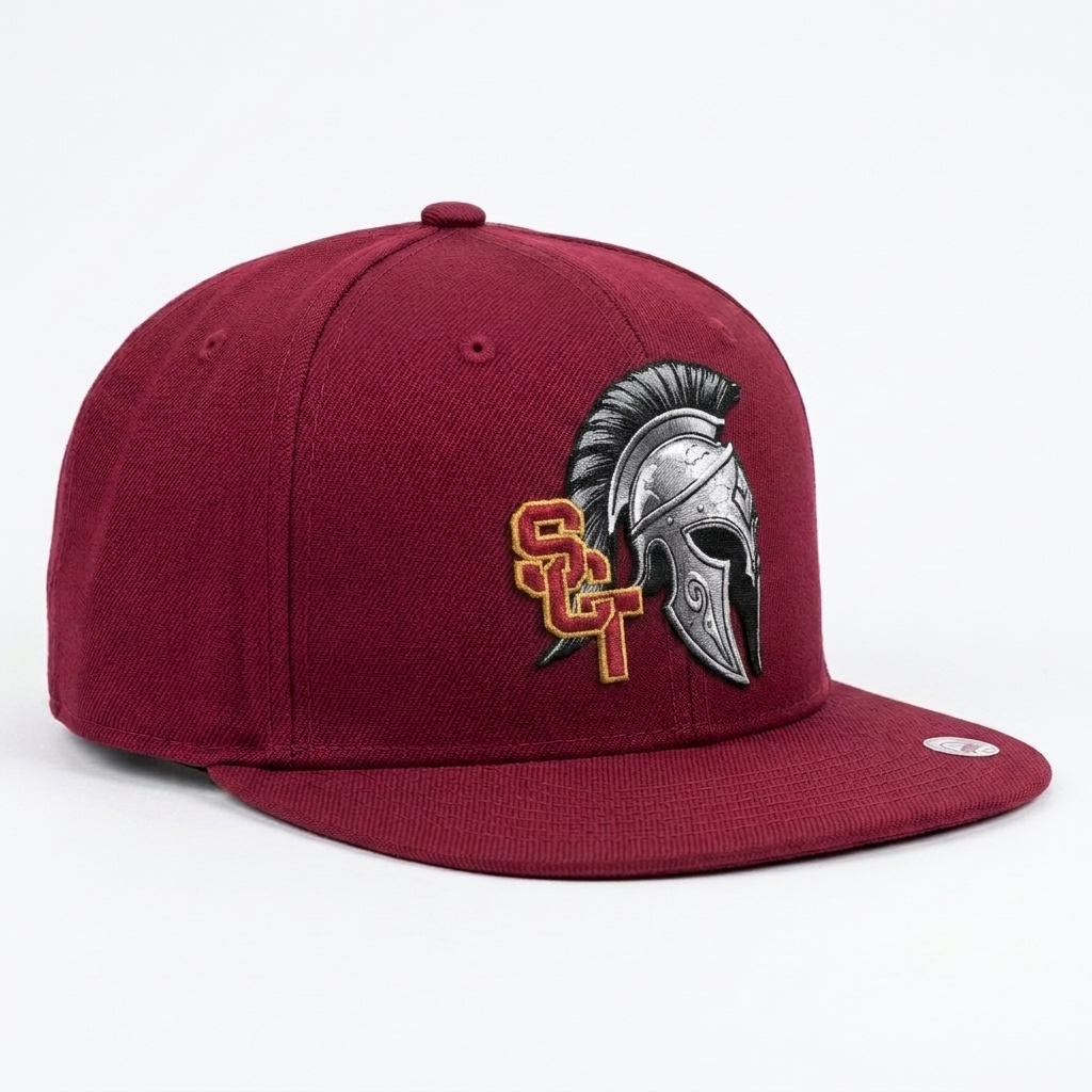 Siskiyou Trojans snapback-6panel-mid Crimson side