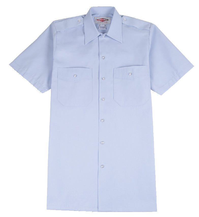 Sinatra Women's Transit 65/35 PolyCotton Short Sleeve Uniform Shirts (Light Blue)