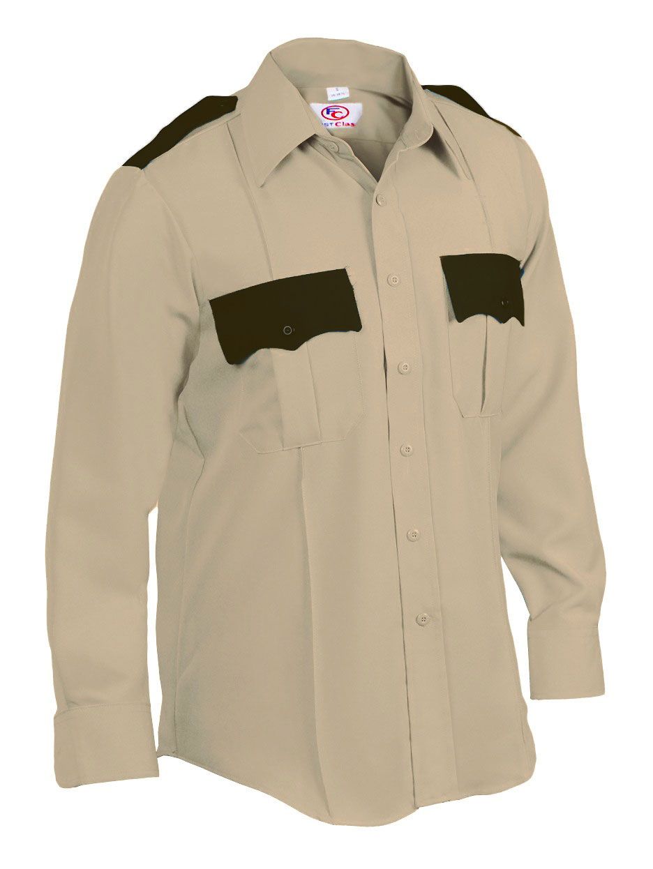 100% Polyester Two Tone Uniform Long Sleeve Shirts