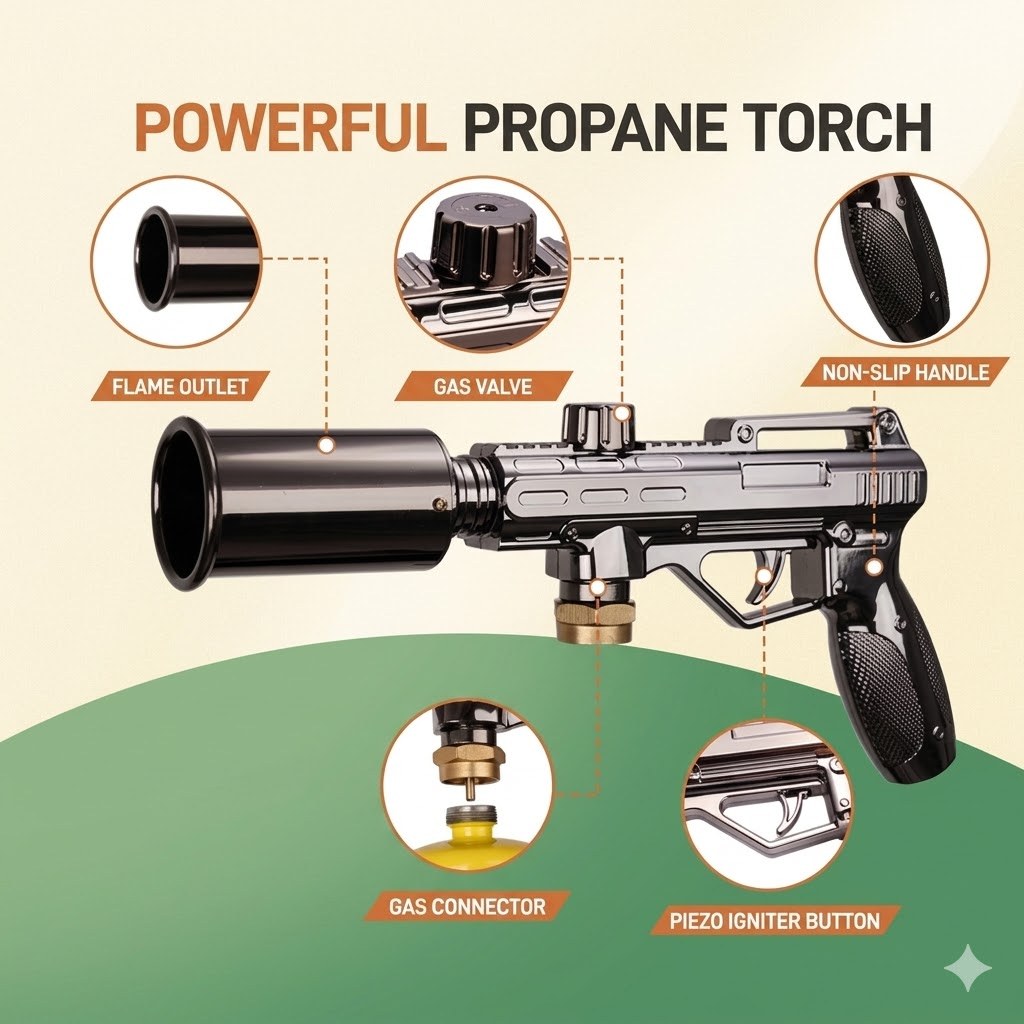 Pistol-Style Propane Torch — features overview