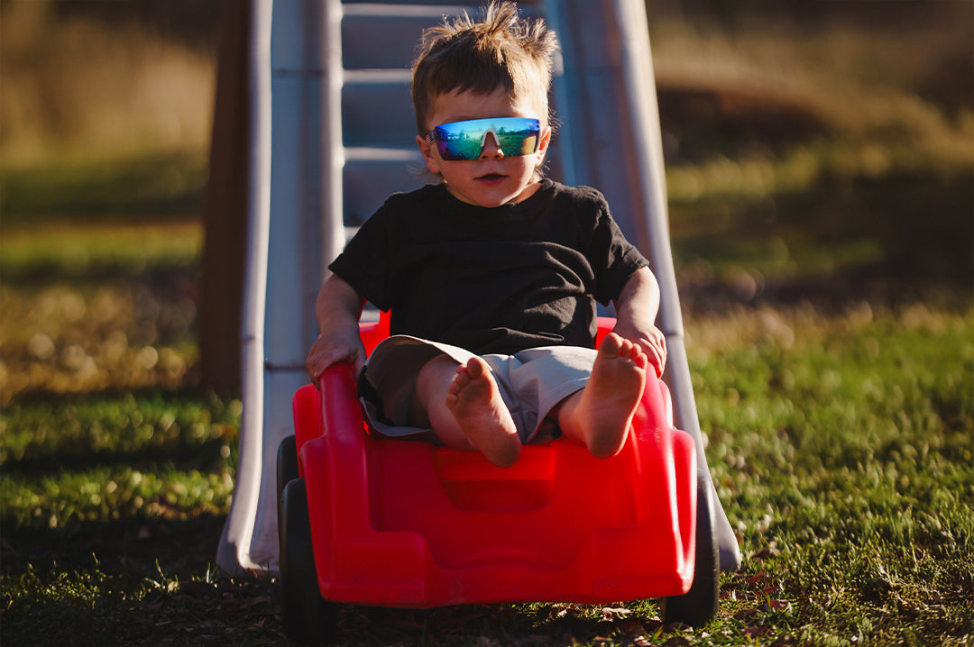 Heat Wave Visual Kids Lazer Face Stars and Stripes sunglasses view 5