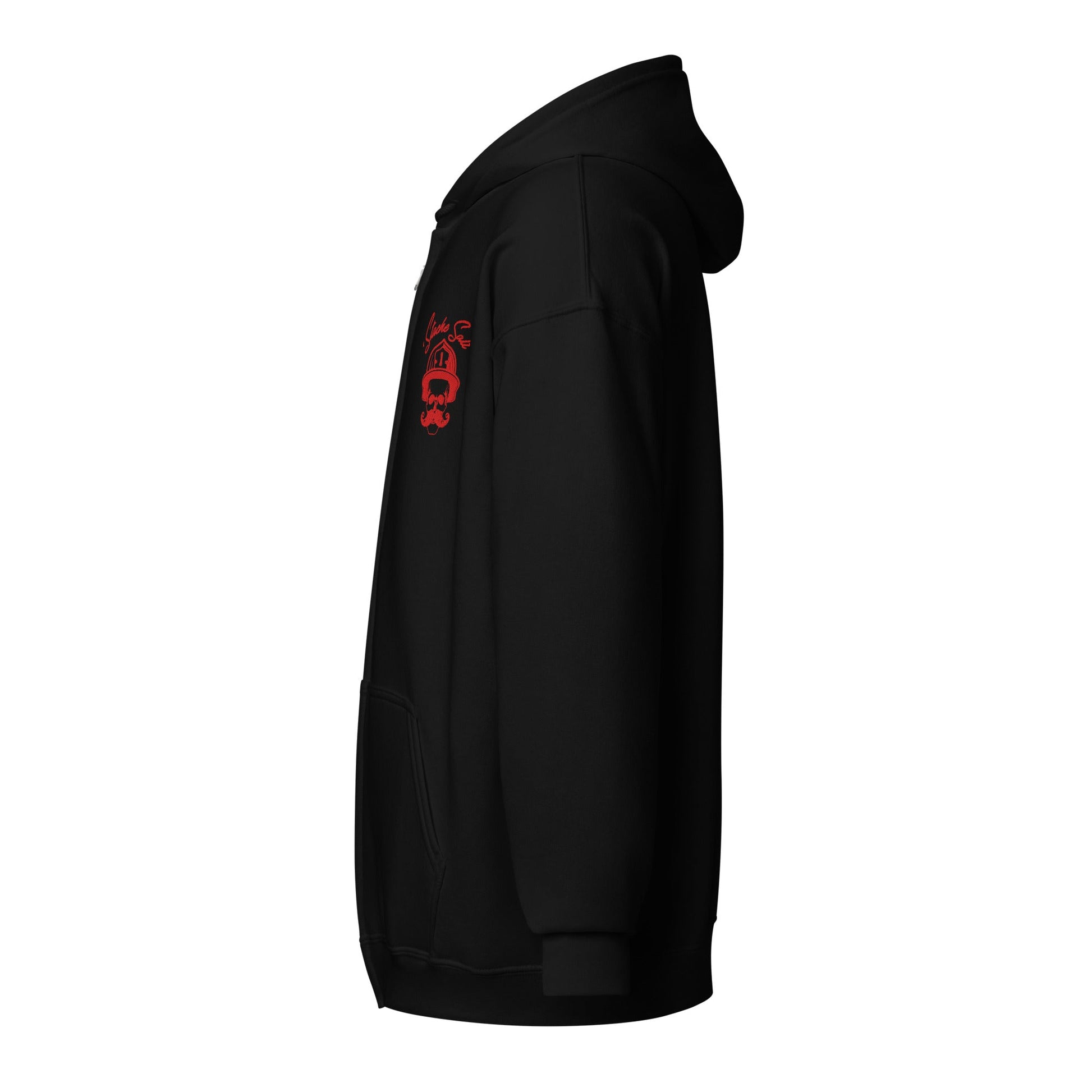 Stache Salt 2025 OG Zip Up Hoodie in Black — side view