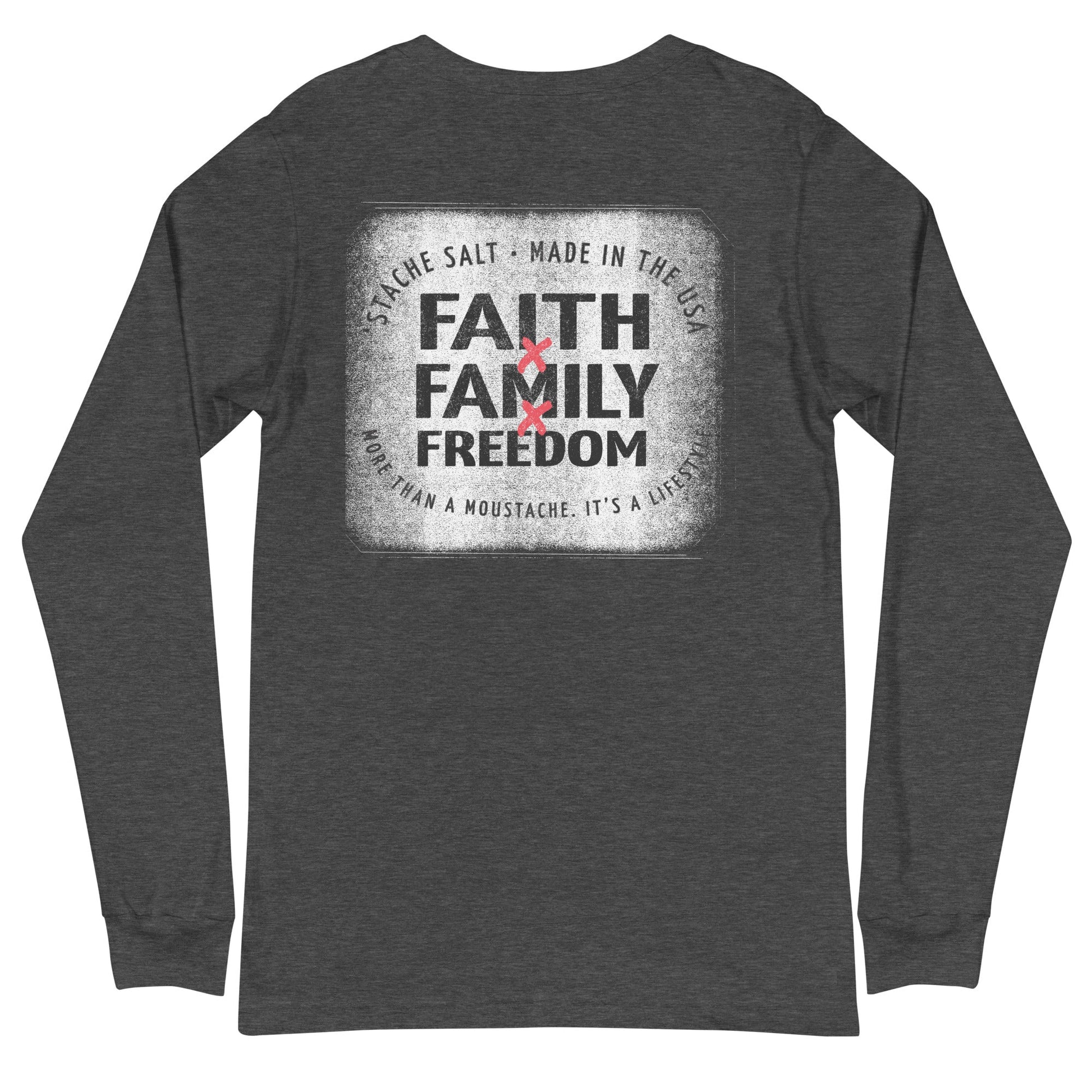 Stache Salt 3F Long Sleeve in Grey Heather — back view