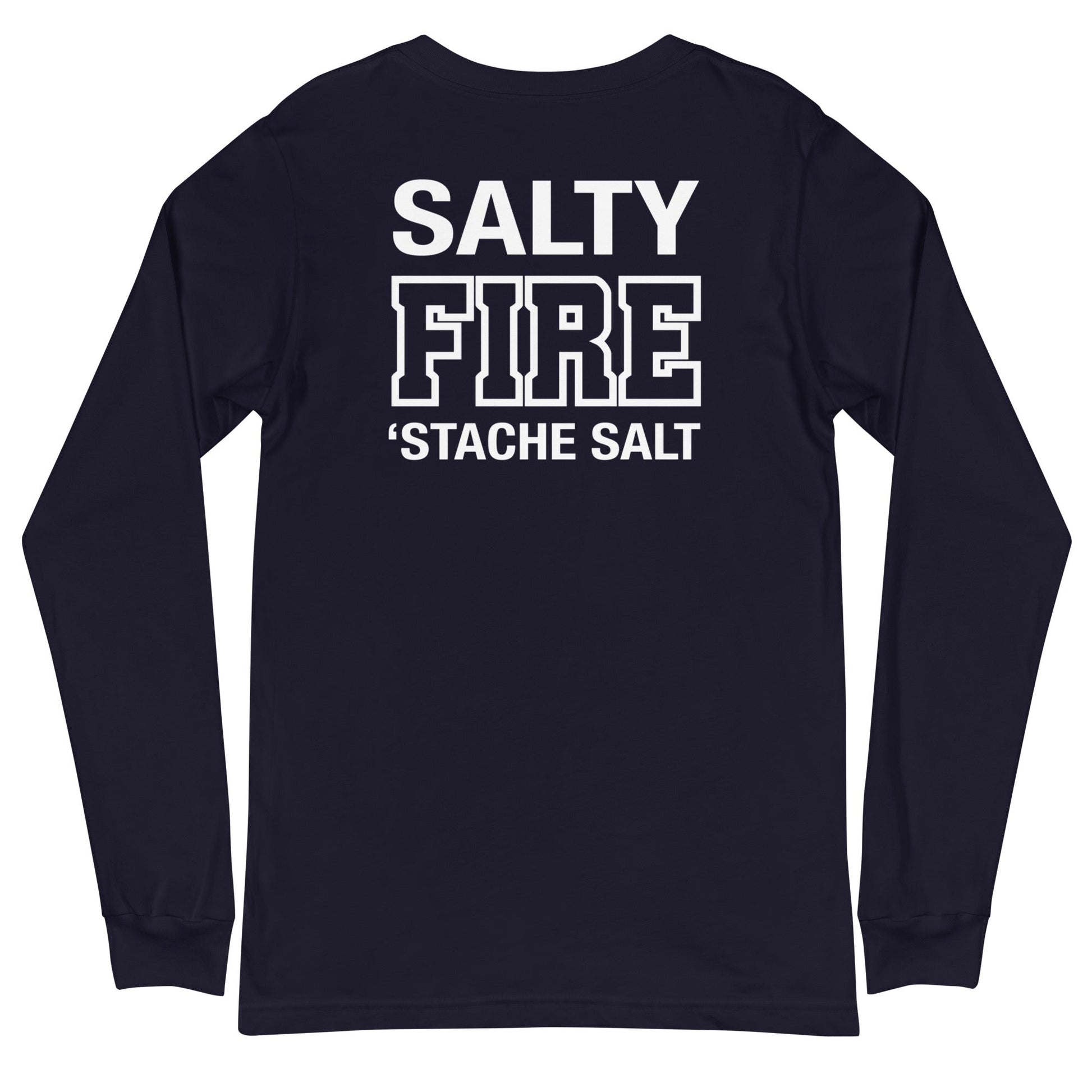 Stache Salt Salty FD Long Sleeve Tee in Navy — back view