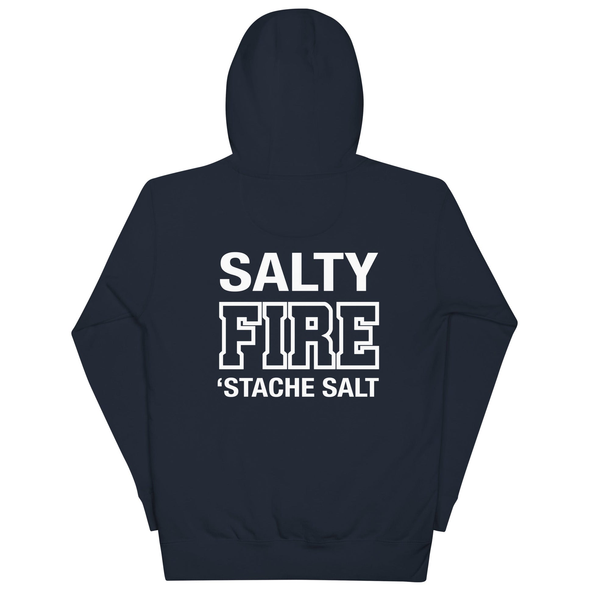Stache Salt Salty FD Hoodie in Navy — back view