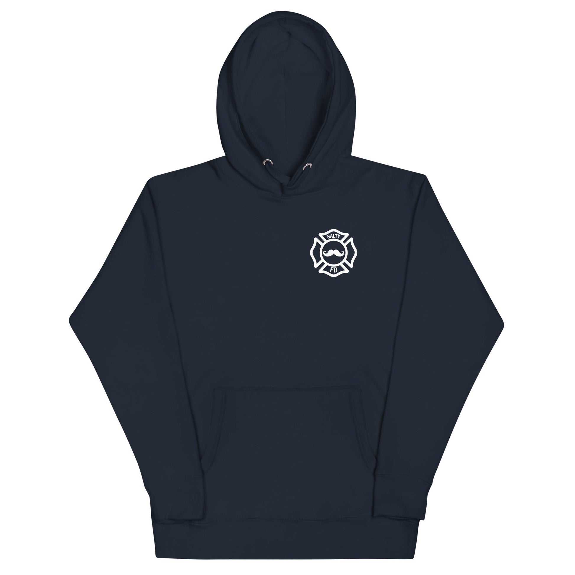 Stache Salt Salty FD Hoodie in Navy — front view