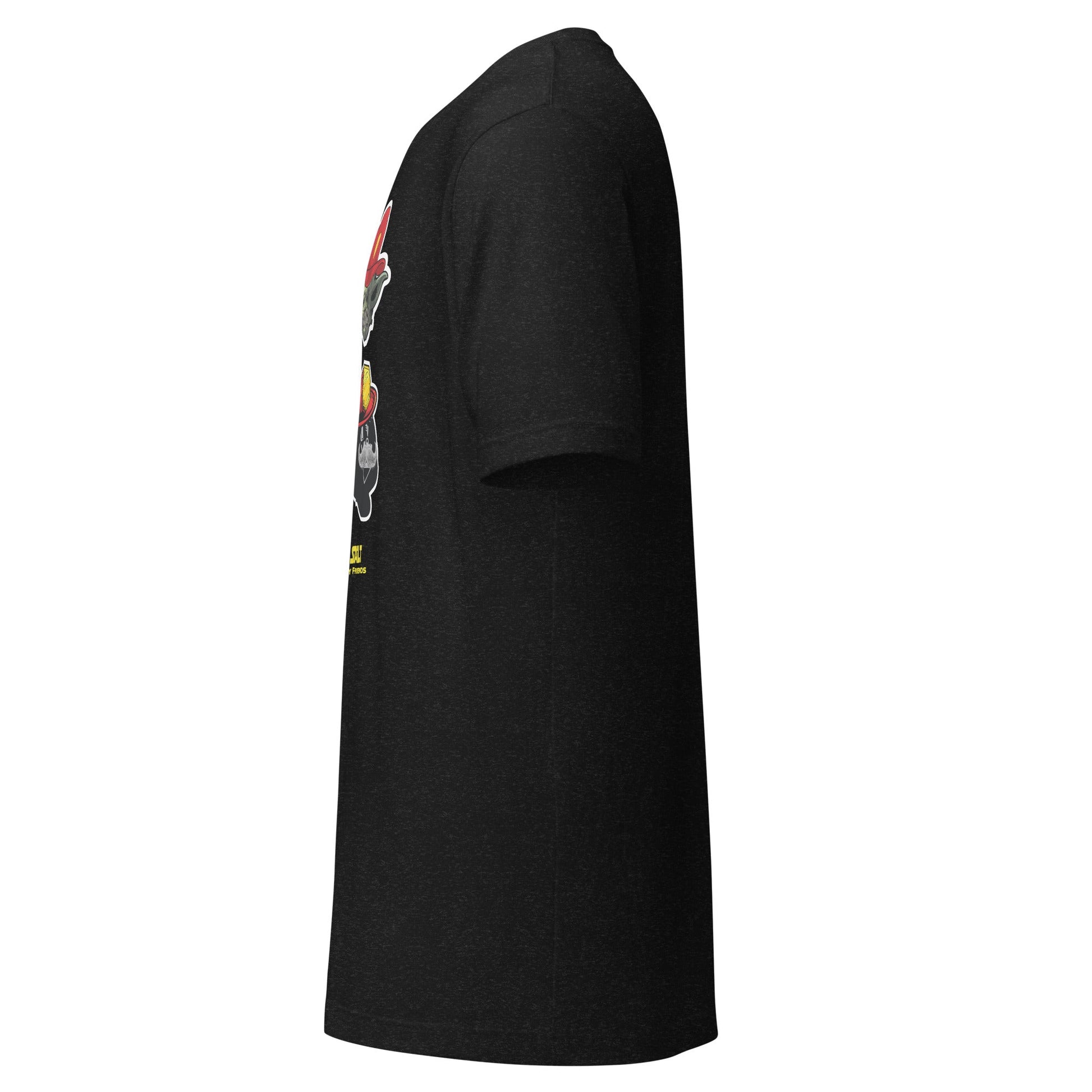 'Stache Wars Tee in Black Heather — side view