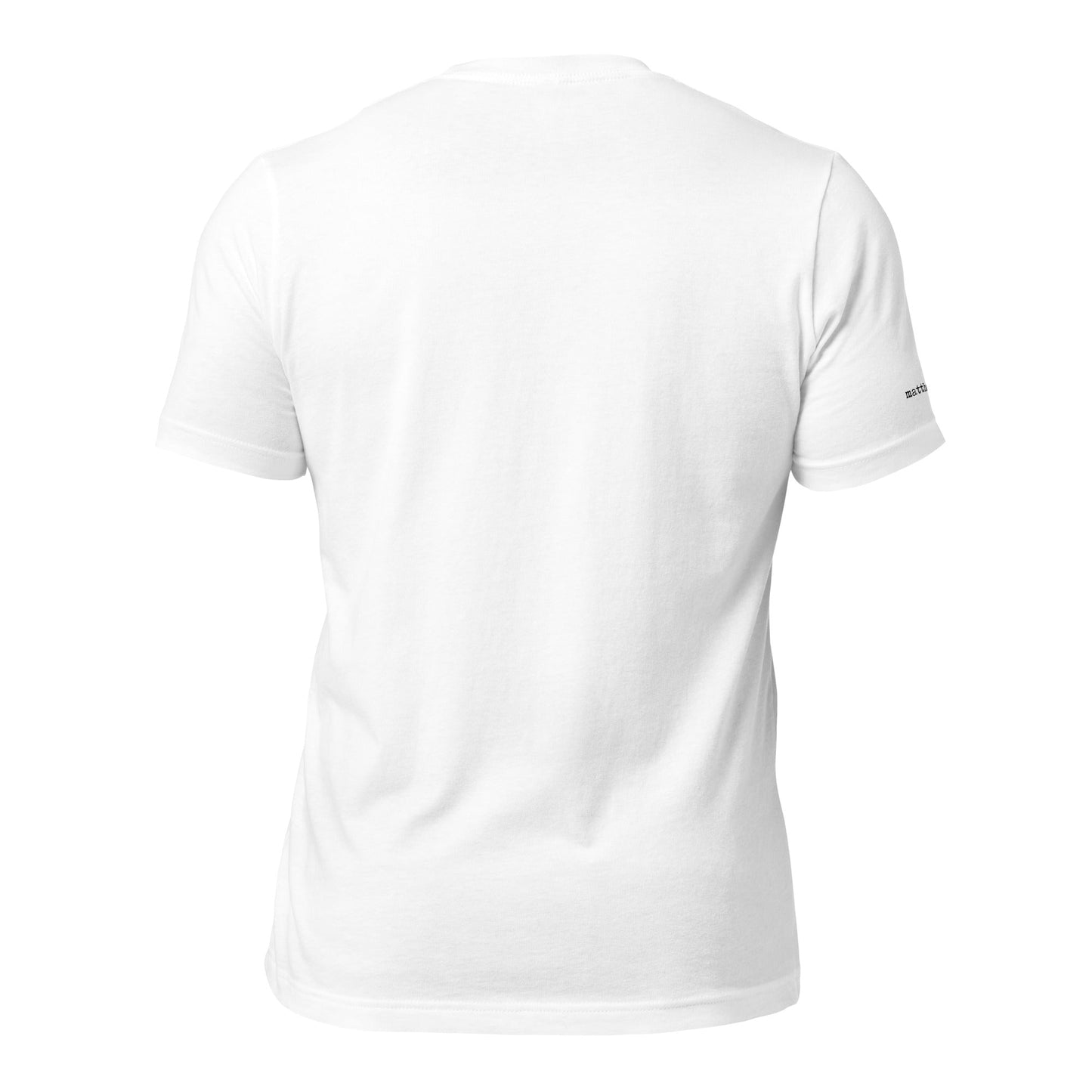 Stache Salt Red Letters Tee in White — back view