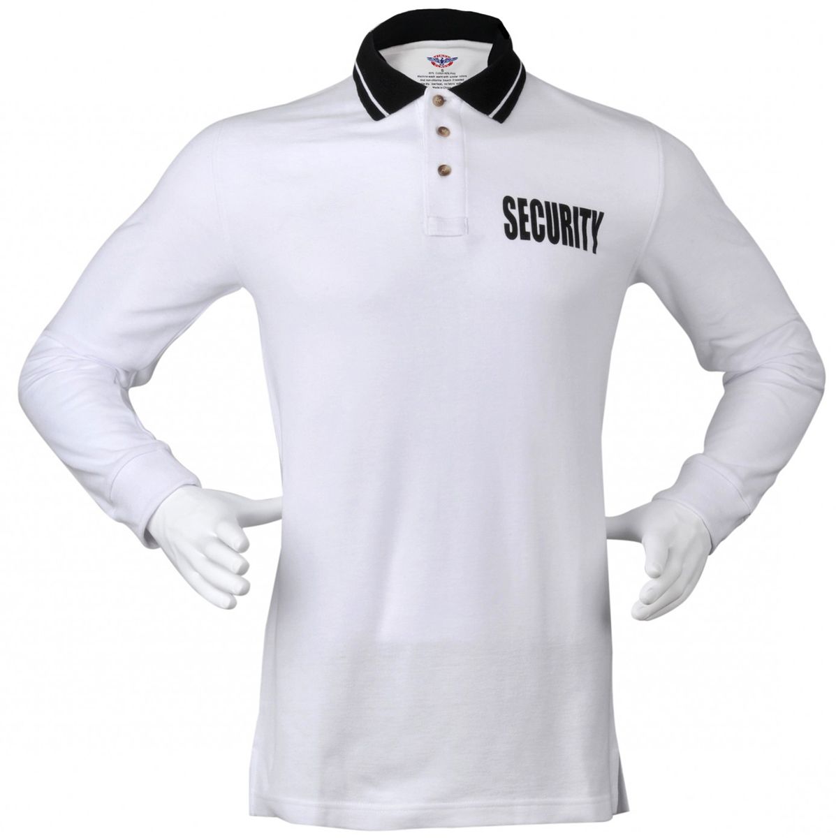 Poly Cotton Long Sleeve Security ID Polo Shirts