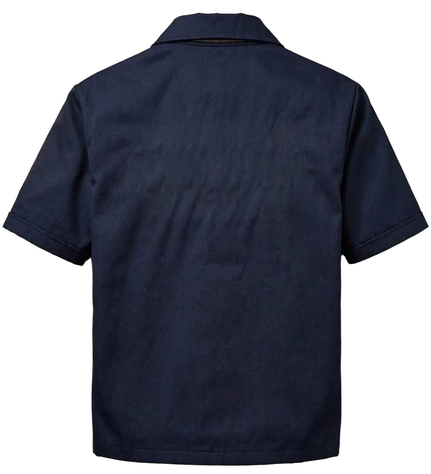 Blank navy WorkRite Nomex IIIA short-sleeve duty shirt, back view
