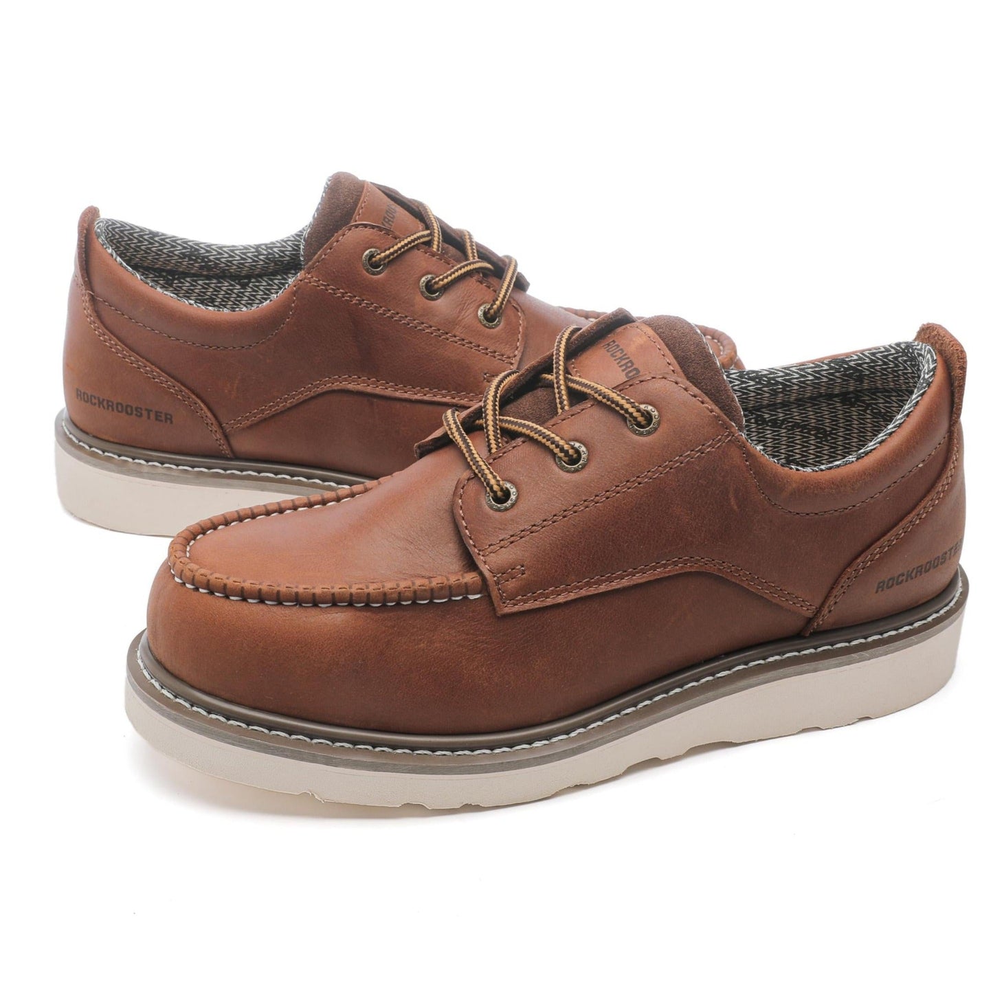 ROCKROOSTER Trinidad Men's 4 inch Brown Soft Toe Wedge Work Boots VAP2302 (2)