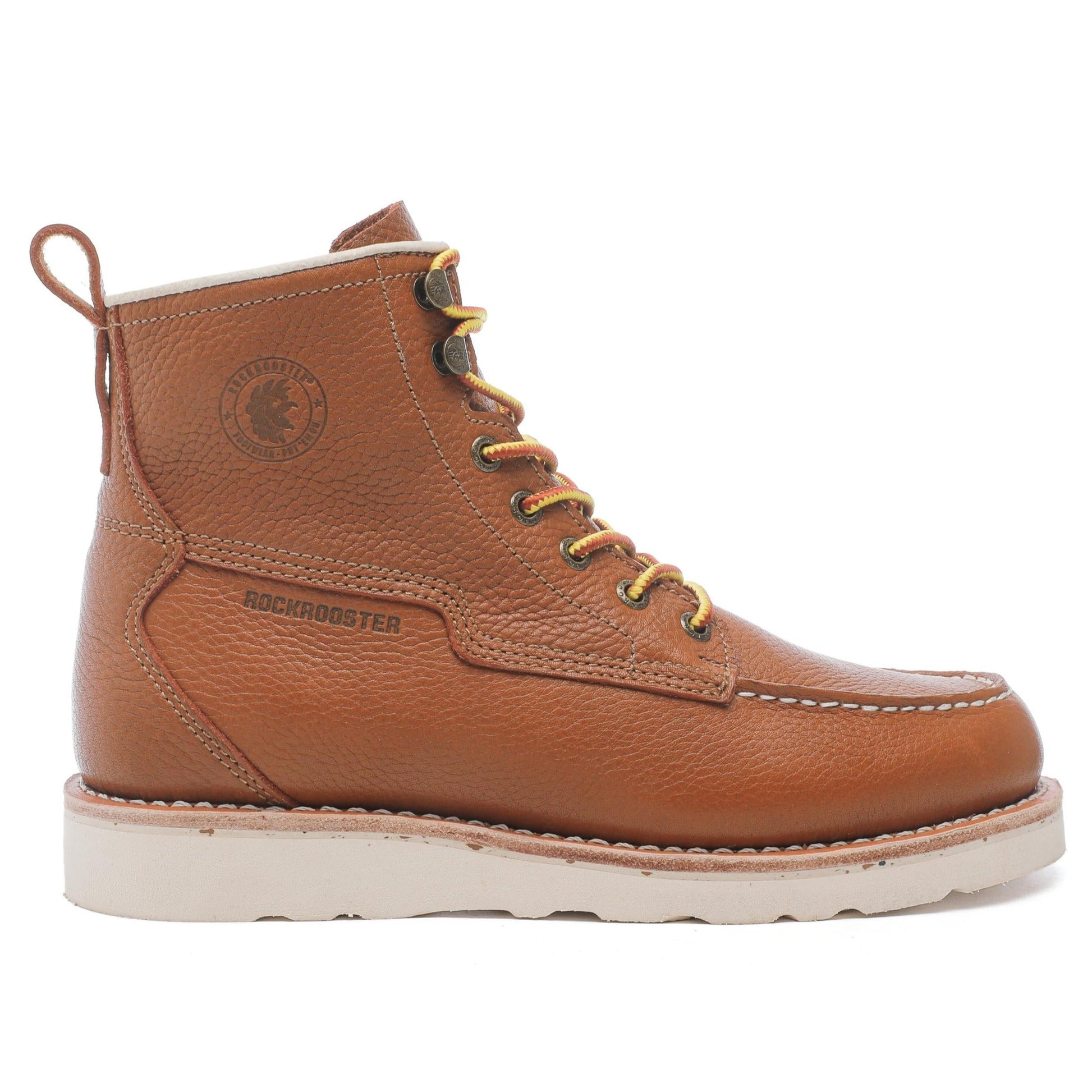 ROCKROOSTER Trinidad Men's 6 inch Brown Soft Toe Wedge Work Boots VAP2306 (3)
