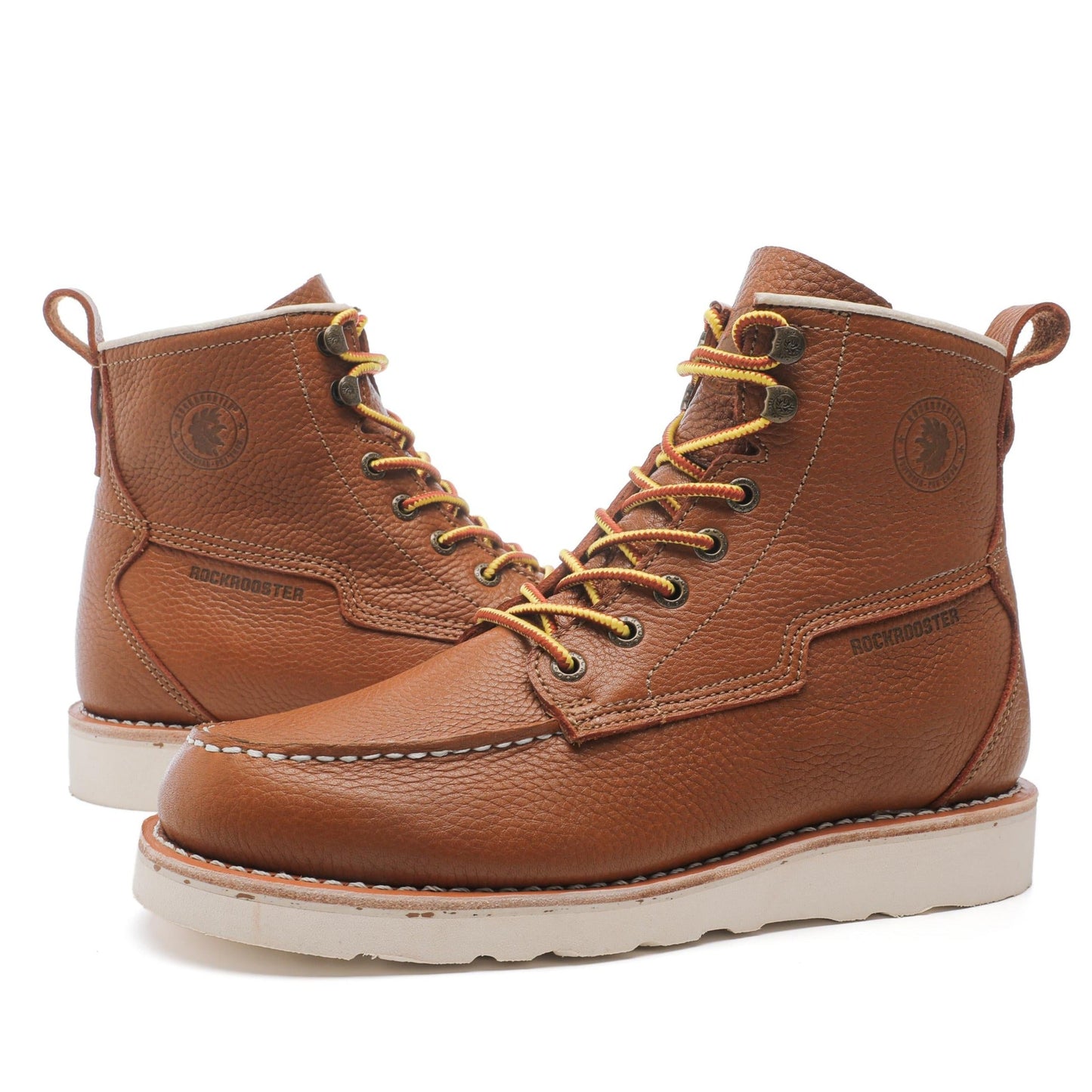 ROCKROOSTER Trinidad Men's 6 inch Brown Soft Toe Wedge Work Boots VAP2306 (8)