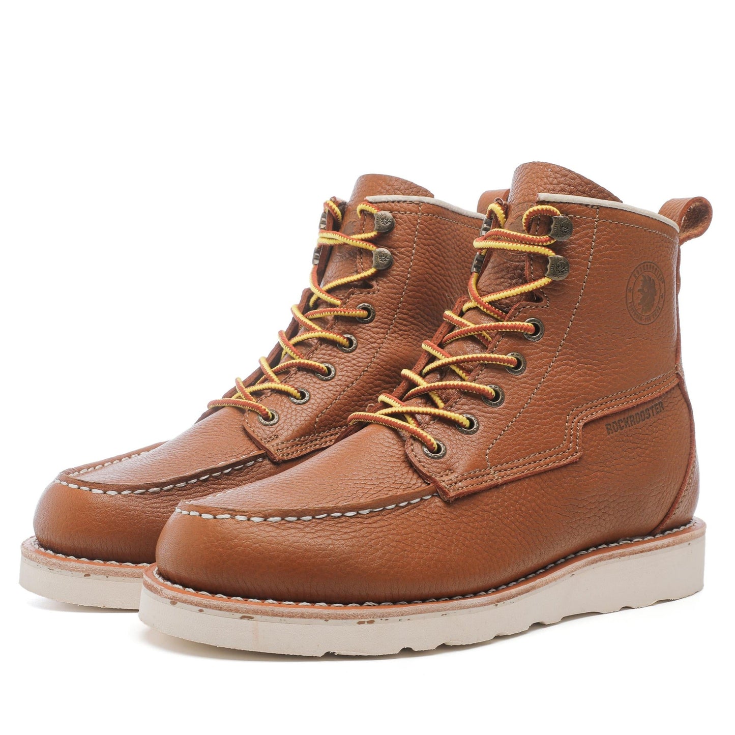 ROCKROOSTER Trinidad Men's 6 inch Brown Soft Toe Wedge Work Boots VAP2306 (10)
