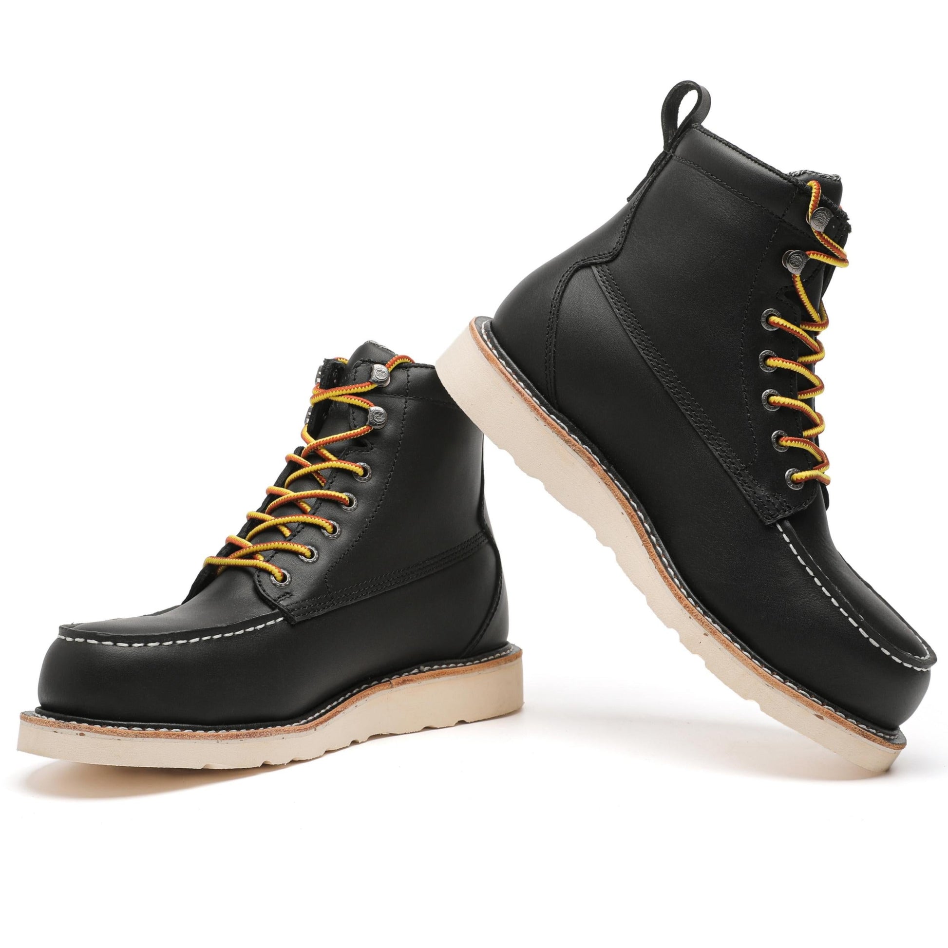 ROCKROOSTER Trinidad Men's 6 inch Black Steel Toe Wedge Work Boots VAP2301 (2)