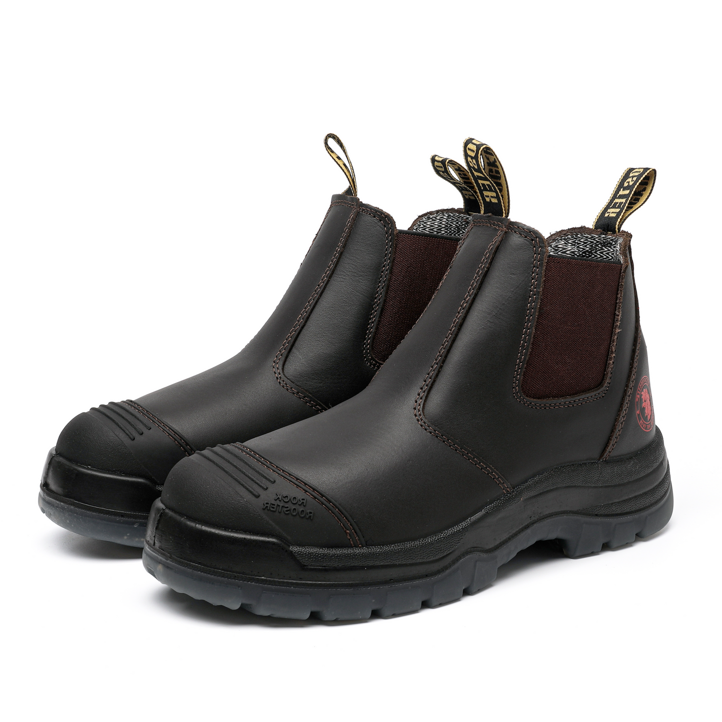 ROCKROOSTER Bakken Dark Brown 6 inch Pull on Leather Work Boots AK229 (4)