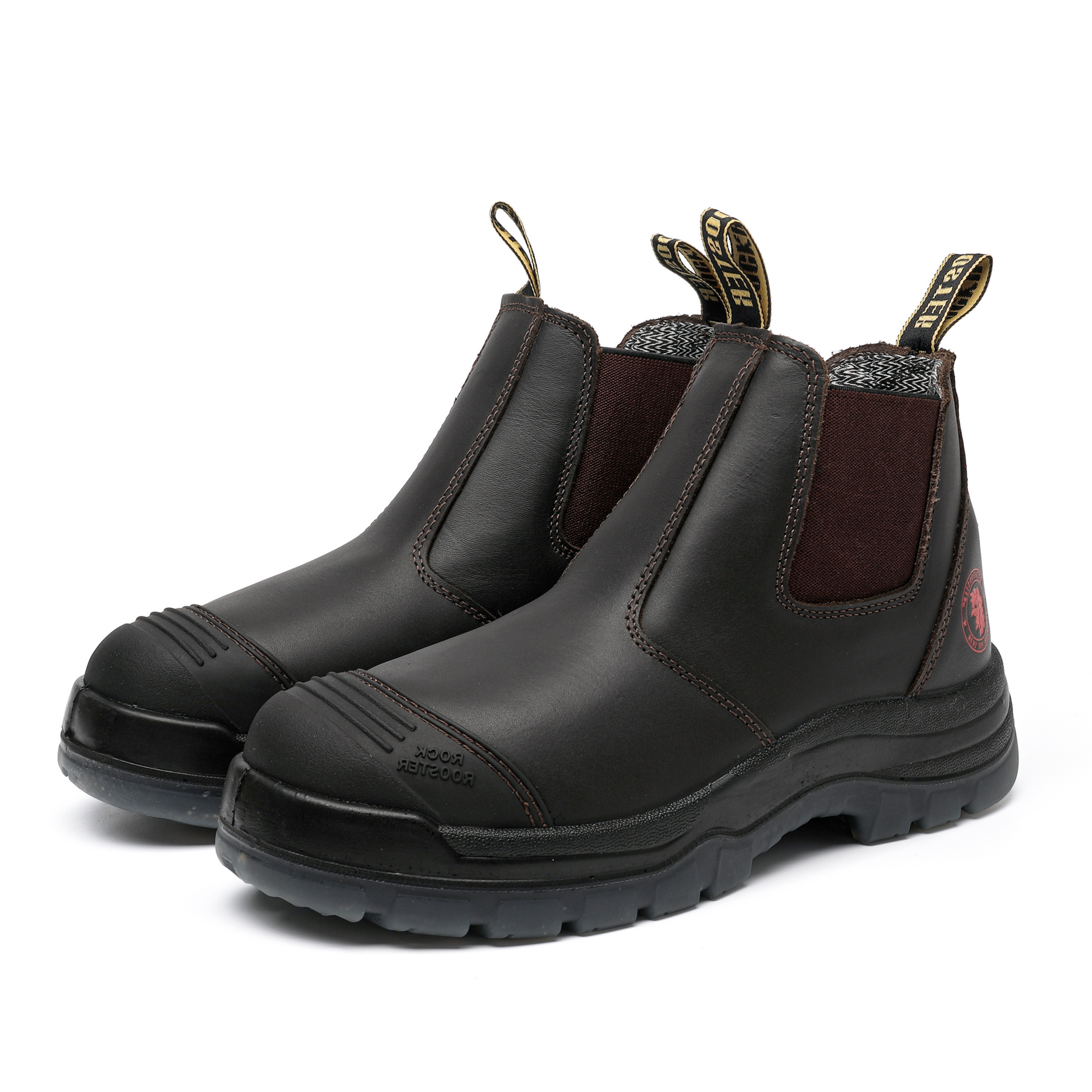 ROCKROOSTER Bakken Dark Brown 6 inch Pull on Leather Work Boots AK229 (4)