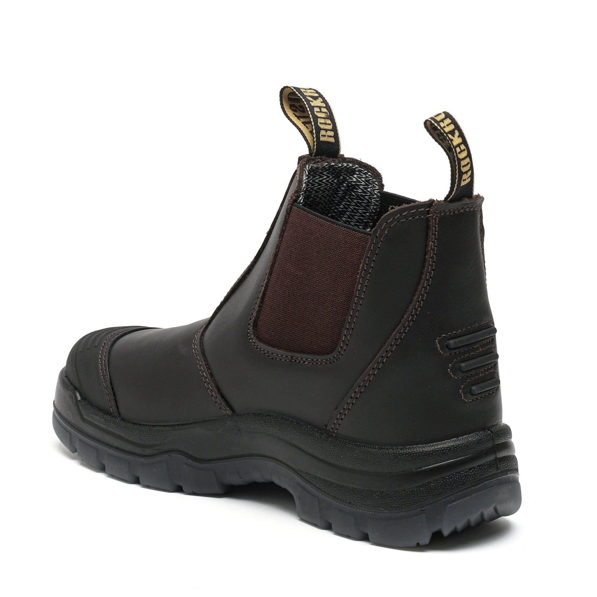 ROCKROOSTER Bakken Dark Brown 6 inch Pull on Leather Work Boots AK229 (2)