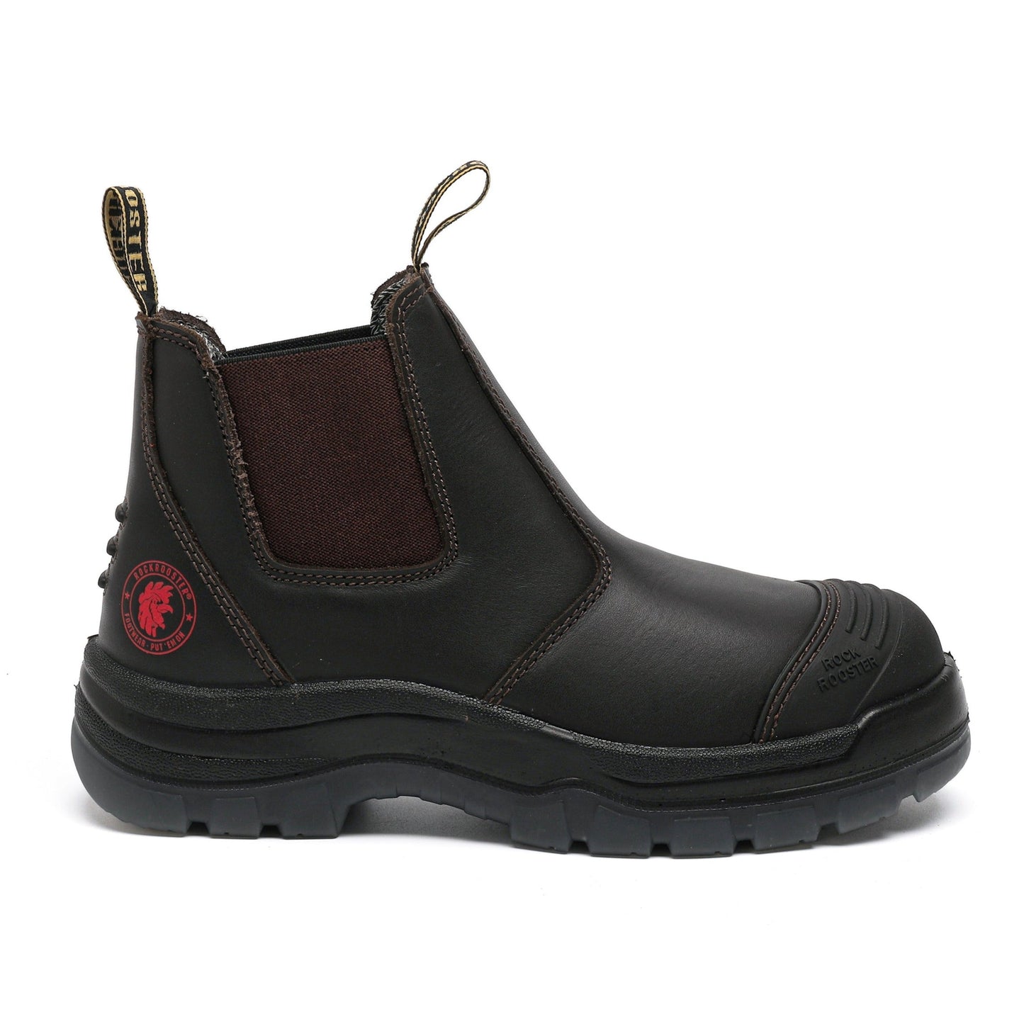 ROCKROOSTER Bakken Dark Brown 6 inch Pull on Leather Work Boots AK229 (3)
