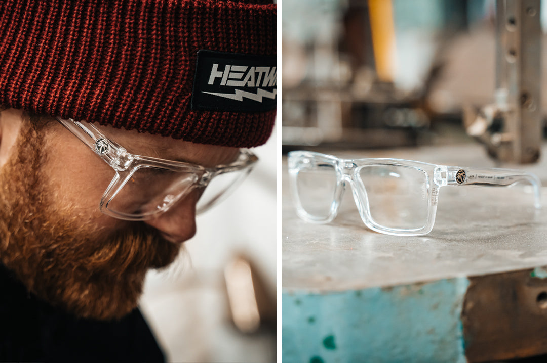 Heat Wave Visual VISE Vapor Clear Frame Tuff-Tec Clear Lens sunglasses view 3